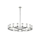 Kuzco Lighting CH309018PNCG Revolve 18-Luminaires 1080W Verre transparent et nickel poli Lustre
