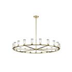 Kuzco Lighting CH309021NBCG Revolve 21-Luminaires 1260W Verre transparent et laiton naturel Lustre
