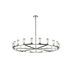 Kuzco Lighting CH309021PNCG Revolve 21-Luminaires 1260W Verre transparent et nickel poli Lustre