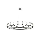 Kuzco Lighting CH309021UBCG Revolve 21-Luminaires 1260W Verre transparent et bronze urbain Lustre