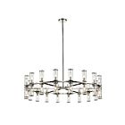 Kuzco Lighting CH309036PNCG Revolve 36-Luminaires 900W Verre transparent et nickel poli Lustre