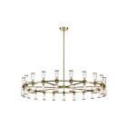 Kuzco Lighting CH309042NBCG Revolve 42-Luminaires 1050W Verre transparent et laiton naturel Lustre