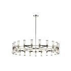 Kuzco Lighting CH309042PNCG Revolve 42-Luminaires 1050W Verre transparent et nickel poli Lustre