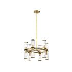 Kuzco Lighting CH309066NBCG Revolve 12-Luminaires 720W Verre transparent et laiton naturel Lustre
