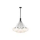 Kuzco Lighting CH3128-BK-OP Bolla 55W Noir et verre opale LED Lustre