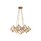 Kuzco Lighting CH332830VBCR Cairo 8-Luminaires 480W Verre strié et laiton vieilli Lustre