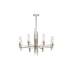 Kuzco Lighting CH335836PNCR Torres 8-Luminaires 320W Nickel poli et verre strié Lustre