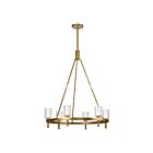Kuzco Lighting CH338632VBCC Lucian 6-Luminaires 360W Cristal transparent et laiton vieilli Lustre