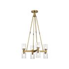 Kuzco Lighting CH338822VBCC Lucian 8-Luminaires 480W Cristal transparent et laiton vieilli Lustre