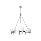 Kuzco Lighting CH338836PNCC Lucian 8-Luminaires 480W Cristal transparent et nickel poli Lustre