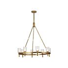Kuzco Lighting CH338836VBCC Lucian 8-Luminaires 480W Cristal transparent et laiton vieilli Lustre