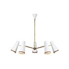 Kuzco Lighting CH342545MWHL Brickell 5-Luminaires 300W Blanc mat et cuir noisette Lustre