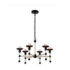 Kuzco Lighting CH343625MBCN Nadine 6-Luminaires 360W Noir mat et coton Lustre
