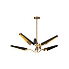 Kuzco Lighting CH347646MBVB-UNV Osorio 31W Noir mat et laiton vieilli LED Lustre
