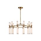 Kuzco Lighting CH348038VBFR-UNV Edwin 118W Laiton vieilli et verre strié dépoli LED Lustre
