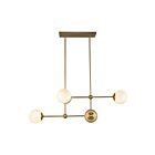 Kuzco Lighting CH407342BGGO Fiore 4-Luminaires 240W Or brossé et verre opale lustré Lustre