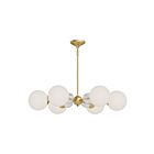 Kuzco Lighting CH415330BGOP Celia 6-Luminaires 360W Or brossé et verre opale Lustre