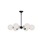Kuzco Lighting CH415330MBOP Celia 6-Luminaires 360W Noir mat et verre opale Lustre