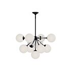 Kuzco Lighting CH415331MBOP Celia 9-Luminaires 540W Noir mat et verre opale Lustre