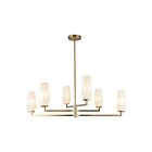 Kuzco Lighting CH424135BGOP Krysta 6-Luminaires 240W Or brossé et verre opale Lustre