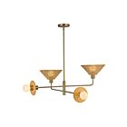 Kuzco Lighting CH432438BG Piper 4-Luminaires 240W Or brossé Lustre