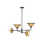 Kuzco Lighting CH432438MB Piper 4-Luminaires 240W Noir mat Lustre