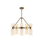 Kuzco Lighting CH442626BGGR Nelly 10-Luminaires 400W Or brossé et verre opale strié lustré Lustre