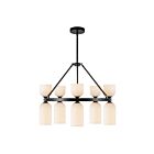 Kuzco Lighting CH442626MBGR Nelly 10-Luminaires 400W Noir mat et verre opale strié lustré Lustre