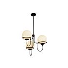 Kuzco Lighting CH458323MBOP Alba 3-Luminaires 180W Noir mat et verre opale Lustre