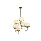 Kuzco Lighting CH458632AGOP Alba 6-Luminaires 360W Or vieilli et verre opale Lustre