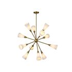 Kuzco Lighting CH462039BGGR Cosmo 12-Luminaires 720W Or brossé et verre opale strié lustré Lustre