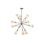 Kuzco Lighting CH462039BNGR Cosmo 12-Luminaires 720W Nickel brossé et verre opale strié lustré Lustre