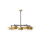 Kuzco Lighting CH475138BGCL Tetsu 5-Luminaires 300W Or brossé et verre transparent Lustre