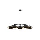 Kuzco Lighting CH475138MBCL Tetsu 5-Luminaires 300W Noir mat et verre transparent Lustre