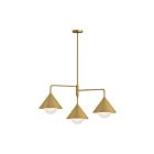 Kuzco Lighting CH485245BGOP Remy 3-Luminaires 180W Or brossé et verre opale Lustre