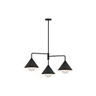 Kuzco Lighting CH485245MBOP Remy 3-Luminaires 180W Noir mat et verre opale Lustre