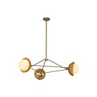 Kuzco Lighting CH490340BGOP Perth 3-Luminaires 120W Or brossé et verre opale Lustre