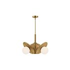 Kuzco Lighting CH501322BGOP Plume 3-Luminaires 180W Or brossé et verre opale Lustre