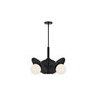 Kuzco Lighting CH501322MBOP Plume 3-Luminaires 180W Noir mat et verre opale Lustre