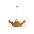 Kuzco Lighting CH501334BGOP Plume 3-Luminaires 180W Or brossé et verre opale Lustre