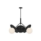 Kuzco Lighting CH501334MBOP Plume 3-Luminaires 180W Noir mat et verre opale Lustre