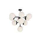 Kuzco Lighting CH505335MBOP Nouveau 10-Luminaires 400W Noir mat et verre opale mat Lustre
