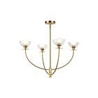 Kuzco Lighting CH515226BGCL Sylvia 240W Or brossé et verre transparent Lustre