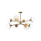 Kuzco Lighting CH517338AGCL Francesca 8-Luminaires 480W Or vieilli et verre transparent Lustre