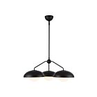 Kuzco Lighting CH522328MBOP Rubio 3-Luminaires 180W Noir mat et verre opale mat Lustre