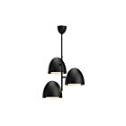 Kuzco Lighting CH529024MBOP Kenji 3-Luminaires 180W Noir mat et verre opale mat Lustre