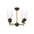 Kuzco Lighting CH542324AGWT Emil 4-Luminaires 240W Or vieilli et noyer Lustre
