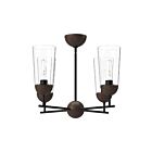 Kuzco Lighting CH542324MBWT Emil 4-Luminaires 240W Noir mat et noyer Lustre