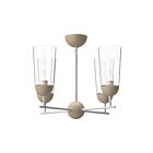 Kuzco Lighting CH542324WHWK Emil 4-Luminaires 240W Blanc et chêne blanc Lustre