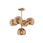 Kuzco Lighting CH548518BGCP Willow 5-Luminaires 300W Or brossé et verre cuivré Lustre
